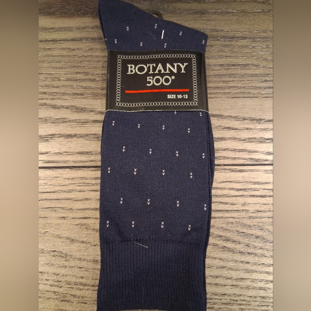 NEW Botany 500 Y2K Navy Micro-Pattern Dress Socks - Men's Vintage USA